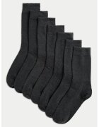 Marks & Spencer Set de sosete lungi uni - 7 perechi - Negru stins
