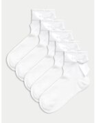 Marks & Spencer Set de sosete scurte cu funde - 5 perechi - Alb optic