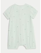 Marks & Spencer Set de sosete scurte si salopeta de bumbac - Verde pal