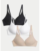 Marks & Spencer Set de sutiene cu burete - 3 bucati - Alb/Negru/Bej