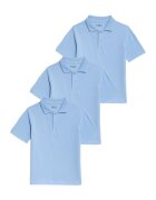 Marks & Spencer Set de tricouri din bumbac cu guler polo - 3 piese - Albastru lavanda
