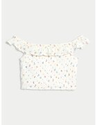 Marks & Spencer Top crop de bumbac - Alb murdar