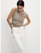 Marks & Spencer Top de bumbac cu dungi - Alb/Maro
