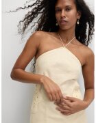 Marks & Spencer Top halter din in si bumbac - Bej deschis
