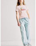Marks & Spencer Tricou cu decolteu la baza gatului si imprimeu - Roz aprins/Roz pastel
