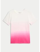 Marks & Spencer Tricou cu decolteu rotund - Alb/Roz deschis