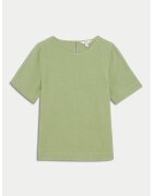 Marks & Spencer Tricou de bumbac cu decolteu rotund - Verde fistic
