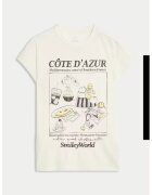 Marks & Spencer Tricou din amestec de bumbac cu imprimeu - Gri antracit/Crem