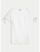 Marks & Spencer Tricou din modal si in - Alb