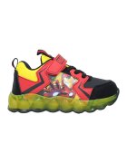 Marvel Pantofi sport cu velcro Iron Man - Negru/Coral/Galben pai