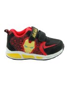 Marvel Pantofi sport cu velcro si LED - Rosu/Negru/Galben