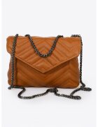 Massimo Castelli Geanta crossbody de piele cu bareta de lant convertibila - Maro scortisoara