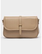 Massimo Castelli Geanta crossbody de piele cu bareta detasabila - Maro deschis