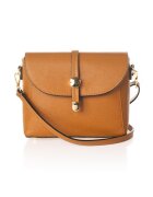 Massimo Castelli Geanta crossbody din piele cu bareta detasabila - Caramel