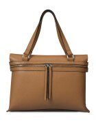 Massimo Castelli Geanta shopper din piele cu bareta detasabila - Caramel