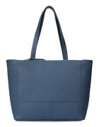 Massimo Castelli Geanta shopper din piele cu model uni - Albastru prafuit
