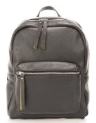 Massimo Castelli Rucsac de piele cu buzunar frontal - Negru