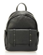 Massimo Castelli Rucsac de piele cu buzunare exterioare - Negru