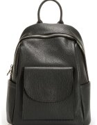 Massimo Castelli Rucsac de piele cu buzunare multiple - Negru stins