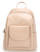 Massimo Castelli Rucsac de piele cu buzunare multiple - Piersica