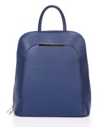 Massimo Castelli Rucsac din piele cu buzunar exterior - Albastru inchis