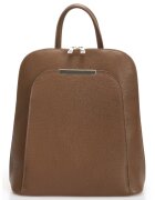 Massimo Castelli Rucsac din piele cu buzunar exterior - Maro