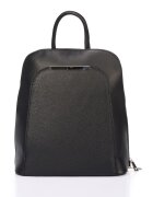 Massimo Castelli Rucsac din piele cu buzunar exterior - Negru