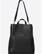 Massimo Castelli Rucsac din piele cu buzunar exterior - Negru