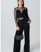 Max&Co Bluza de plasa cu strasuri - Negru