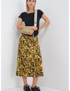 Max&Co Fusta cu animal print - Negru/Galben mustar