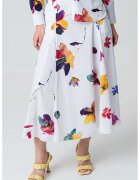 Max&Co Fusta evazata cu model floral Meteora - Rosu/Verde/Violet