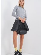 Max&Co Fusta mini evazata Slogan - Negru melange