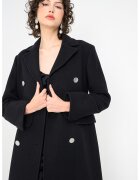 Max&Co Palton lung din amestec de lana cu model cu doua randuri de nasturi Fenis - Negru