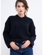 Max&Co Pulover din amsetec de lana cu decolteu in V - Albastru ultramarin