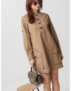 Max&Co Rochie cu croiala in A si fenta cu nasturi - Caramel