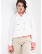 Max&Co Trenci crop cu maneci detasabile - Alb