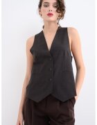 Max&Co Vesta din amestec de lana virgina cu nasturi - Negru stins