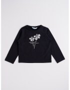 Mayoral Bluza cu broderie si text - Alb/Negru