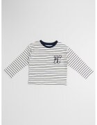 Mayoral Bluza cu decolteu la baza gatului si model - Alb/Bleumarin