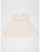 Mayoral Bluza cu guler brodat - Alb fildes/Roz
