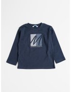Mayoral Bluza de bumbac cu decolteu rotund si imprimeu grafic - Bleumarin