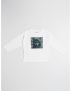 Mayoral Bluza de bumbac cu imprimeu - Alb/Albastru petrol