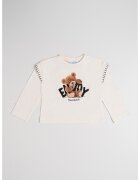 Mayoral Bluza de bumbac cu model grafic - Alb fildes/Maro