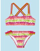 Mayoral Costum de baie cu doua piese - cu dungi - Verde/Roz