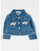 Mayoral Jacheta de denim cu detalii florale brodate - Albastru melange