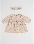 Mayoral Knit Dress With Hearts Pattern And Headband Set - Bej