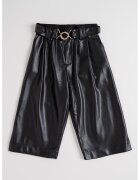 Mayoral Pantaloni din piele ecologica cu o curea in talie - Negru