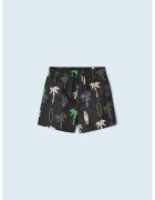 Mayoral Pantaloni scurti de baie cu model si talie elastica - Negru/Verde lime
