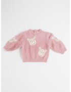 Mayoral Pulover tricotat cu broderie - Roz prafuit