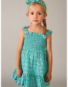 Mayoral Rochie cu model floral si bentita - Verde/Galben